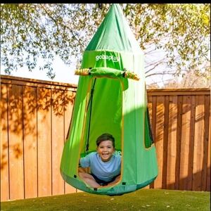 FlyMax Saucer Kids Tree Swing with Tent, Supports up to 1,000 lbs, Green, NEW
